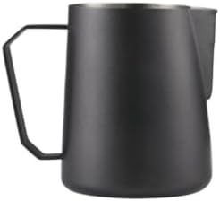 Milk Frother Cup Stainless Steel 304 Stainless Steel Tip Milk Foam Cup Fancy Frothing Pitcher Coffee Latte Art Tool 350ml/450ml/600ml(Black-A-350ml) by Unknown