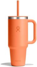 Hydro Flask Travel Tumbler with Handle, Lid and Straw - Insulated Stainless Steel in 40 Oz Nectar Orange by Unknown