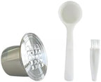 Refillable 304 Stainless Steel Reusable Coffee Capsule Set – Food Grade Environmentally Friendly Material · With Measuring Spoon and Brush · Must-have for Home/Office/Cafe (Set1) by BuiltforPracticalLiving