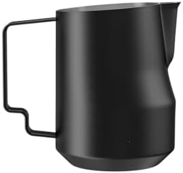 350/450ml Coffee Milk Frothing Pitcher Stainless Steel Espresso Machine Accessories Steaming Cup Frother(450ml Black) by Unknown