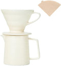 Pour Over Coffee Maker Set,Ceramic Coffee Maker With 40 pcs Paper Filter，15oz/450ml Pour Over Coffee Dripper (White) by Unknown