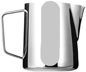 Milk Frothing Pitcher 500ml Stainless Steel Steaming Pitchers Cappuccino/Latte Art Cup Coffee Tool(600ml,Glossy) by Unknown