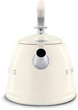 SMEG Stovetop Whistling Kettle – 50s Retro Style, 2.3 Liter (10 Cup / 2.4 Quart) Stainless Steel Tea Kettle with Iconic Design & Whistle – Premium Kitchen Statement Piece-Cream - Image 5