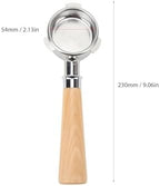 54Mm Bottomless Portafilter, Stainless Steel Coffee Portafilter, Detachable Coffee Portafilter with Handle for Coffee Machine (Type A2 Beech Wood) - Image 3
