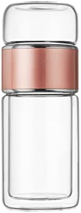 Yosoo Health Gear Tea Infuser Bottle, 420ml Tea Flood Cup Glass Water Bottle Double Wall Borosilicate Travel Tea Tumbler with Stainless Steel Filter Leakage Proof Water Separation Tea Mug by YosooHealthGear