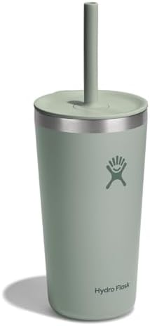 Hydro Flask All Around Tumbler Straw Lid, Insulated Travel Mug, Stainless Steel Coffee Cup 20 Oz Tonal Agave - Image 2