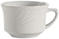 Tuxton China YPF-0752 Cup, 7 oz., 3-5/8" Diameter x 2-1/2"H, Short, Embossed, Microwave and Dishwasher Safe, Oven Proof, Fully Vitrified, TuxCare, Healthcare, Sonoma, Pack of 36 by Tuxton