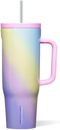 Corkcicle Cruiser Tumbler with Handle & Straw, 40 oz, Rainbow Unicorn by Corkcicle
