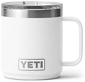 YETI Rambler 10 oz Ceramic Lined Stackable Mug, Vacuum Insulated, Stainless Steel with MagSlider Lid, White by YETI