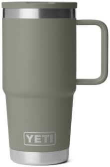 YETI Rambler 20 oz Travel Mug with Flip Straw Lid – Stainless Steel, Vacuum Insulated, Leakproof, Cup Holder Friendly, Pampa Green by YETI