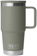 YETI Rambler 20 oz Travel Mug with Flip Straw Lid – Stainless Steel, Vacuum Insulated, Leakproof, Cup Holder Friendly, Pampa Green by YETI