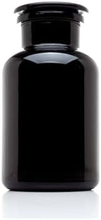 Infinity Jars 1L (34 Fl oz) Black Ultraviolet Blocking Glass Apothecary Jar Airtight Smell‑Proof Refillable Container for Herbs, Spices, Tea & Essential Oils by InfinityJars