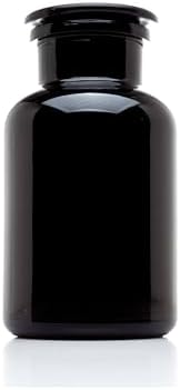 Infinity Jars 1L (34 Fl oz) Black Ultraviolet Blocking Glass Apothecary Jar Airtight Smell‑Proof Refillable Container for Herbs, Spices, Tea & Essential Oils by InfinityJars