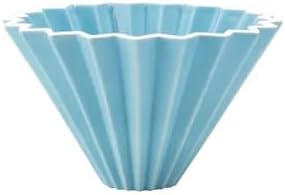 Ceramic Pour Over Coffee Filter, Origami Cup, Dripper For Home, Cafe, Camping(Blue 1-2 persons) by Unknown