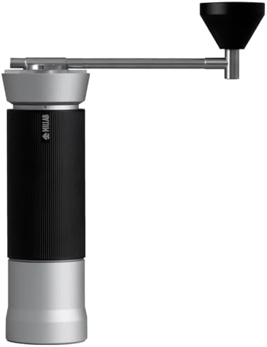 TIMEMORE M01 Manual Coffee Grinder with External Adjustment and Stainless Steel Patented Burr, Hand Coffee Grinder High Presicion Premium Expresso Coffee Grinder, Silver by TIMEMORE