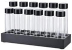 Glass Coffee Bean Storage Container 12 Single Dose Tubes Wood Stand by Unknown