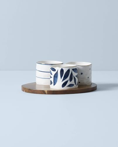 Lenox Blue Bay 4-Piece Snack Bowl & Tray Set, 2.10 LB - Image 2