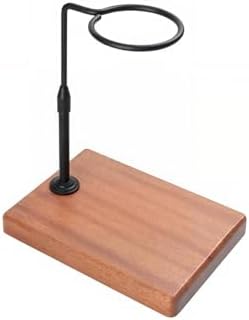 Adjustable Height & 360 Rotating Pour over Coffee Dripper Stand with Wooden Base, Aluminum Alloy Holder, Manual Brewing Station, Black, Sapele Base - Image 6