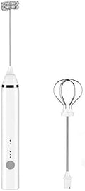 Stainless Steel Motor Milk Frother - Handheld Frother Whisk, Milk Foamer Frother, Mini Blender and Electric Mixer for Coffee, Frappe, Latte, Matcha (Color : White) by Unknown