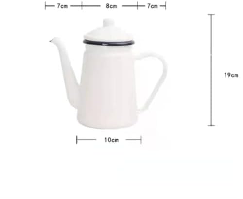 Coffee Press Fashion Pot Enamel Oil Pot Hand Tea Kettle Pour Over Coffee Milk Jug Pot Tea Maker Pots (C) - Image 4
