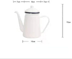 Coffee Press Fashion Pot Enamel Oil Pot Hand Tea Kettle Pour Over Coffee Milk Jug Pot Tea Maker Pots (B) - Image 4