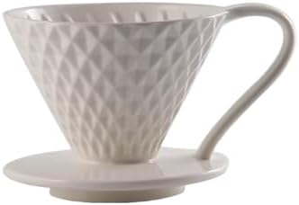 Ceramic V-Shaped Conical Coffee Filter Cup For Pour Over Smooth And Easy To Clean Drip(White,Serves 1-2) by Unknown