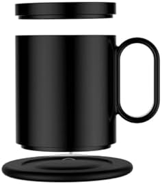 Coffee Mug Warmer with 10W Wireless Fast Charger, 2 in 1, 55℃ Electric Heating Mug Warmer for Desk & Home Office (White) (Black) - Image 4
