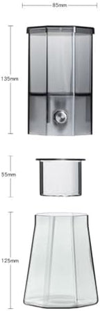 Iced Coffee Maker Cold Brew Coffee Maker Glass Carafe Drip Coffee Maker Glass Pitcher Portable Design Easy to Clean Detachable Parts Compact and Heat, Black - Image 5