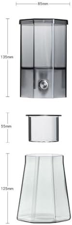 Iced Coffee Maker Cold Brew Coffee Maker Glass Carafe Drip Coffee Maker Glass Pitcher Portable Design Easy to Clean Detachable Parts Compact and Heat, Black - Image 5