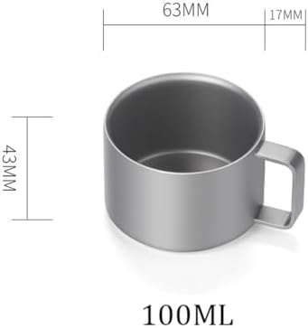 100ML Titanium Espresso Mug Mini Double Wall Cup RT006T 2 Pack - Image 2