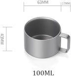 100ML Titanium Espresso Mug Mini Double Wall Cup RT006T 2 Pack - Image 2