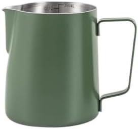 Milk Frother Cup Stainless Steel 350/600ML Coffee Milk Frothing Pitcher Jug 304 Stainless Steel Latte Cup, With Scale Frother Utensils(Green 600ML 1Pcs) by Unknown