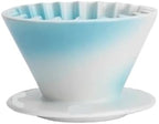 Compatible With Travel，Barista Accessories,Pour Over Coffee Maker Ceramic Cake Coffee Filter Dripper Reusable Filter Cone Drip Holder(1-2 Cup Blue) by Unknown