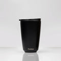 Huskee 12oz Stainless Steel Coffee Cup, Reusable, Stackable, Insulated, Ceramic-Lined, with Lid, Travel Cup for Hot Drinks (Black) by Huskee