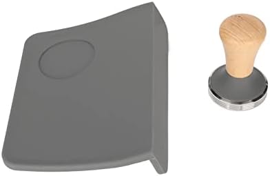 LiebeWH Coffee Tamp Mat Silicone Tamping Pad with Beech Tamper Food Grade - Image 3
