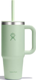 Hydro Flask 24 Oz Travel Tumbler with Handle, Lid and Straw - Insulated Stainless Steel in 24 Oz Aloe Green by Unknown