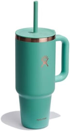 Hydro Flask 40 Oz Travel Tumbler with Handle, Lid and Straw - Insulated Stainless Steel in 40 Oz Thyme Green Rose Gold - Image 4