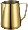 900ML Stainless Steel Pitcher Coffee Frothing Jug Pull Flower Cup Cappuccino Milk Pot Espresso Cup Latte Art Milk Frother Jugs(Gold No Scale,900ML) by Unknown