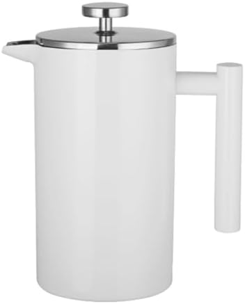French Press Coffee Maker Double Wall Insulated French Coffee Press Stainless Steel With 3-Level Filter System, Brewed Coffee Pot For Camping(/White,350ml) by GIZNXBA