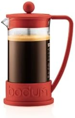 Bodum 34oz Brazil French Press Coffee Maker, High-Heat Borosilicate Glass, Red - Made in Portugal by Bodum