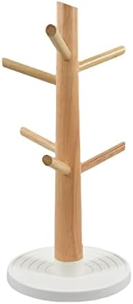 LIU- Coffee Mug Holder Tree for Counter, Mug Tree Stand with 6 Hooks,Countertop Wooden Tea Cup Organizer Rack,for Cafe Kitchen Bar by Unknown