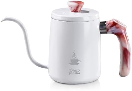 Bincoo Art Pour-Over Coffee Kettle, 600ml (20oz) Gooseneck Kettle with Long Fine Spout – Stainless Steel Drip Kettle for Home Office Camping, Hot Water Dispenser Only (Not for Stovetop) (Pink) by Bincoo