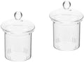Hemoton Glass Tea Infuser with Fine Mesh Filter and Lid Transparent Loose Leaf Tea Strainer Steeper for Home and Office Brewing 3.93X5.90X2.95 Inch Set of 2 by HEMOTON