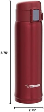 Zojirushi SM-SD48RC Stainless Steel Mug, 16-Ounce, New Clear Red - Image 6