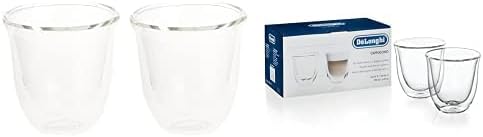 DeLonghi Thermal Espresso Glasses (Set of 2) and Cappuccino Glasses (Set of 2) Bundle by DeLonghi