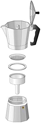 Cilio Classico Stovetop Espresso Maker, 15 Ounce, Red - Image 2