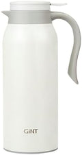 GiNT 51 Oz Stainless Steel Thermal Coffee Carafe, Double Walled Vacuum Insulated Flask, 12 Hour Heat Retention, 1.5 Liter Tea, Water, and Coffee Dispenser (Upgraded version White) by WelcometoGiNT