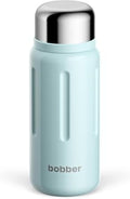 BOBBER 34 oz Vacuum Insulated Stainless Steel Water Bottle with Cup Lid – Dishwasher Safe – Keeps Drinks Hot for 40 Hours – Double Walled Coffee Thermo for Hot Drinks (Light Blue) by Bobber