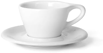 notNeutral Lino Porcelain Cup & Saucer Double Cappuccino 6 oz (White, 6 oz, 6) by notNeutral