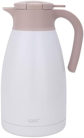 GiNT 2.2L / 74Oz Thermal Coffee Carafe, Insulated Stainless Steel Coffee Carafes for Keeping Hot/Double Walled Vacuum Thermal Carafe (White) by WelcometoGiNT